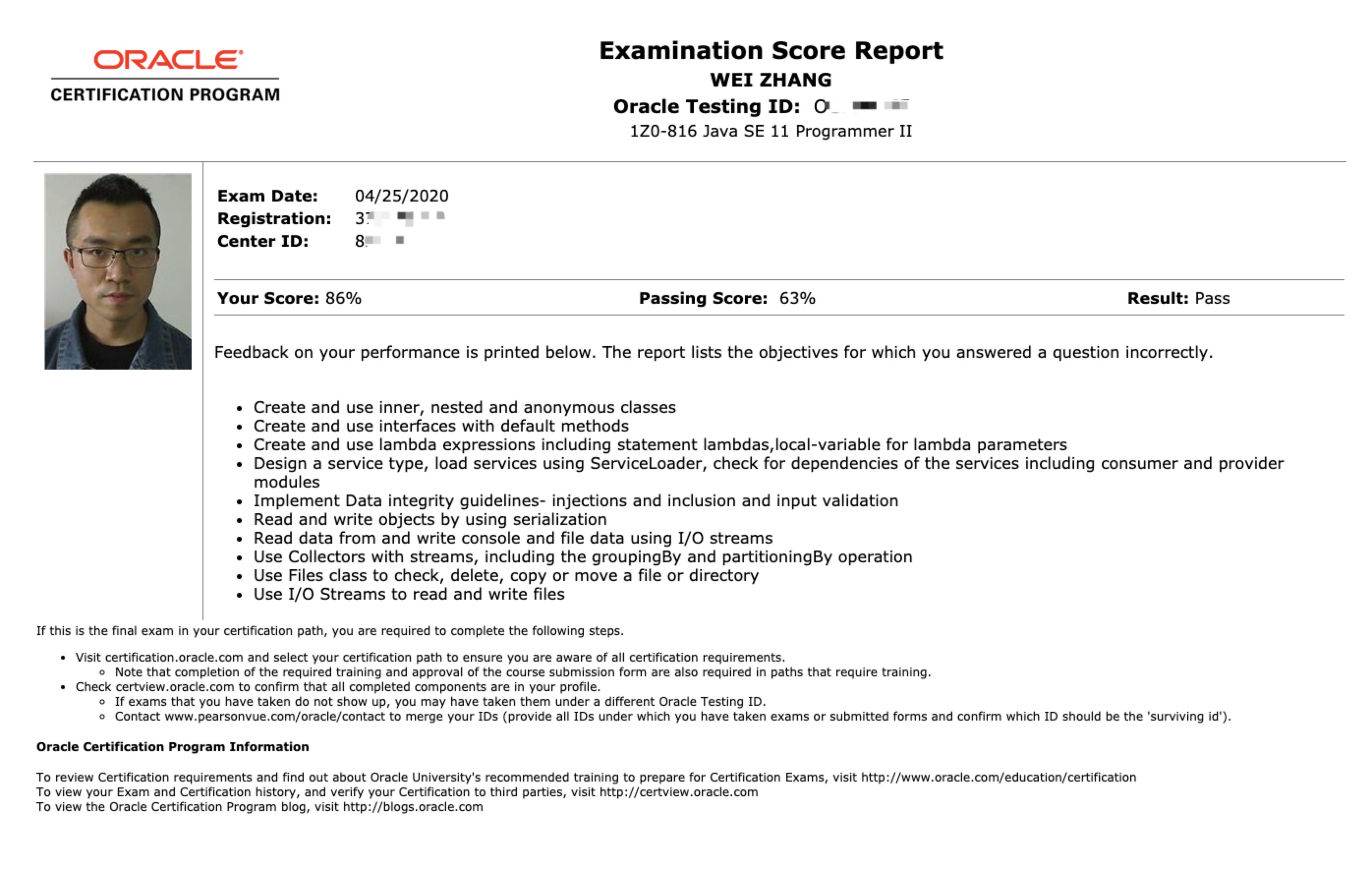 OCP-result